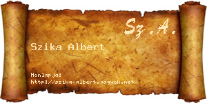 Szika Albert névjegykártya