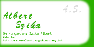 albert szika business card